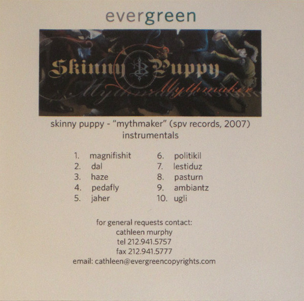 Skinny Puppy - Mythmaker Instrumentals (2007)